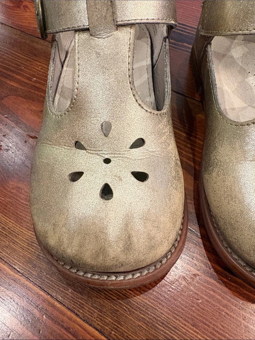 Felix & Flora | Gold Toddler Little Girl Mary Jane Dress Shoes | size 9